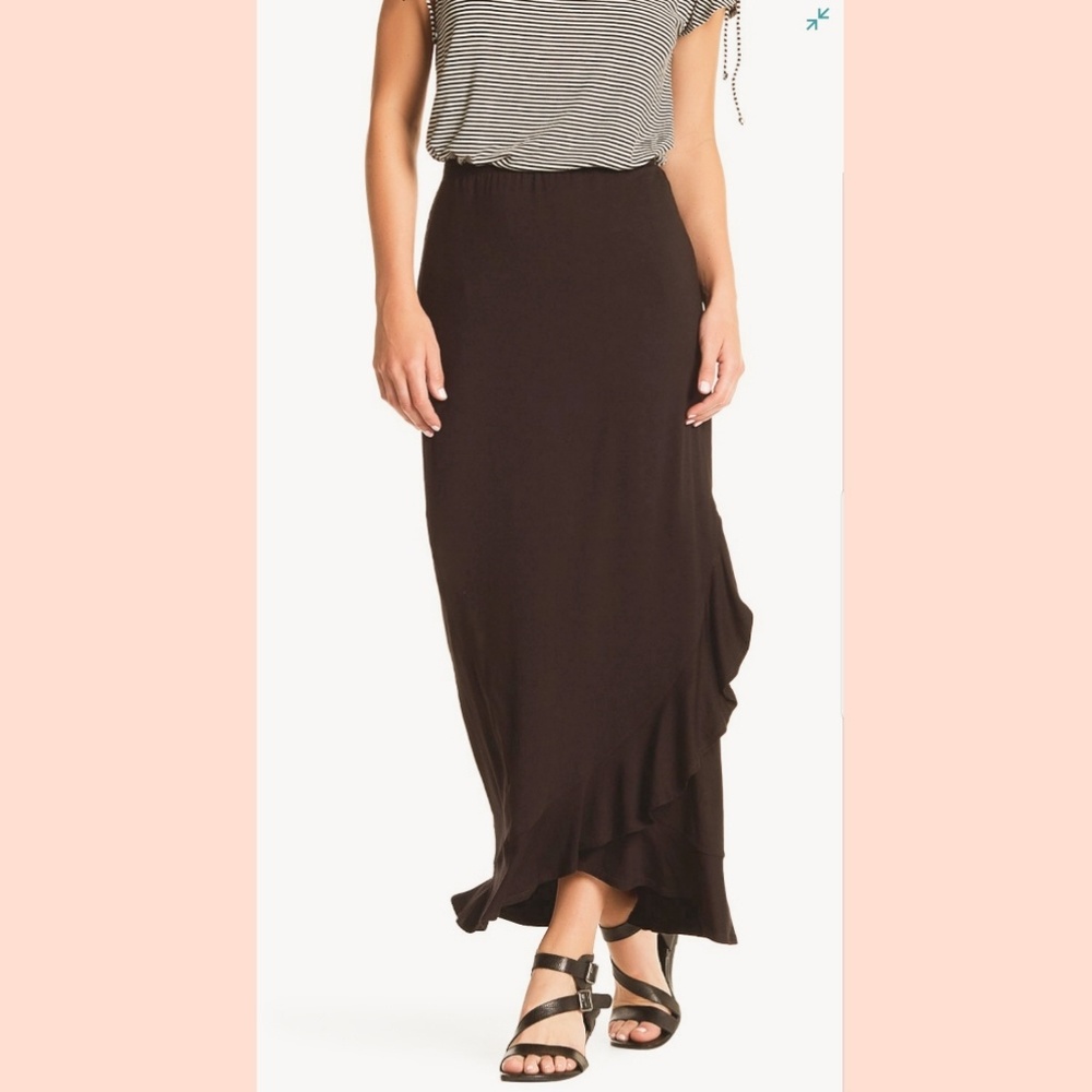 Max studio low high ruffle skirt